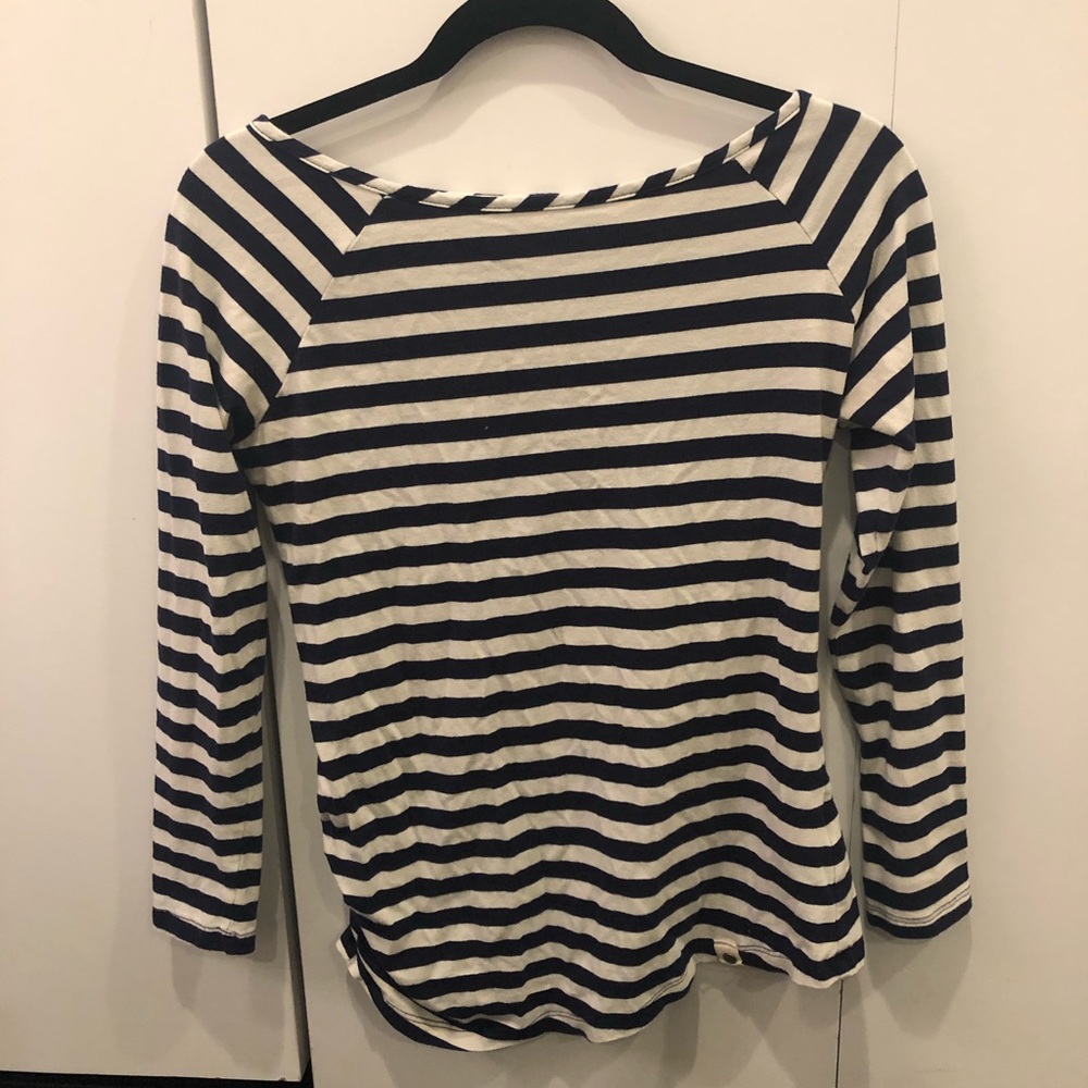 Small blue and white striped sweater.